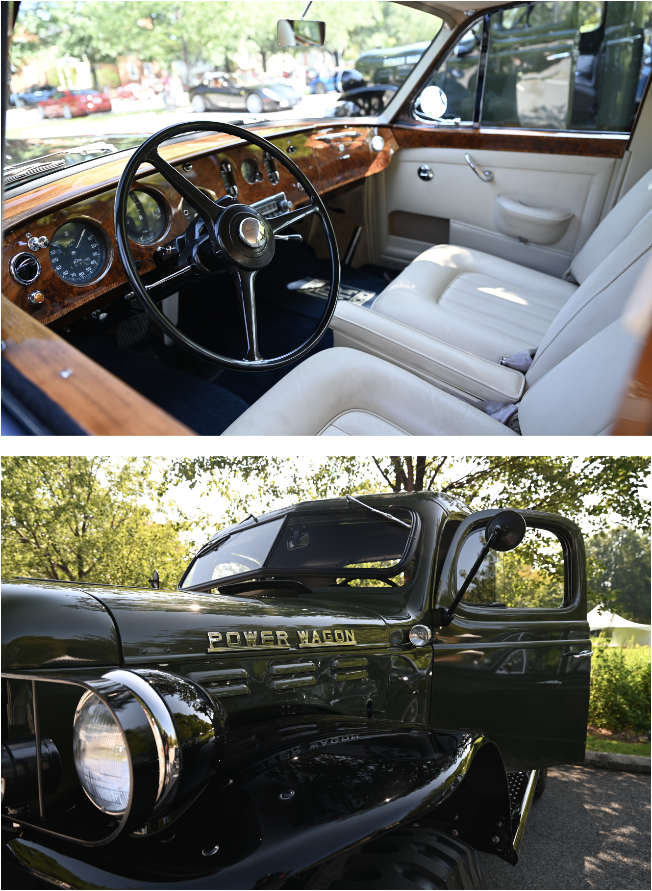 interior and exterior of classic car
