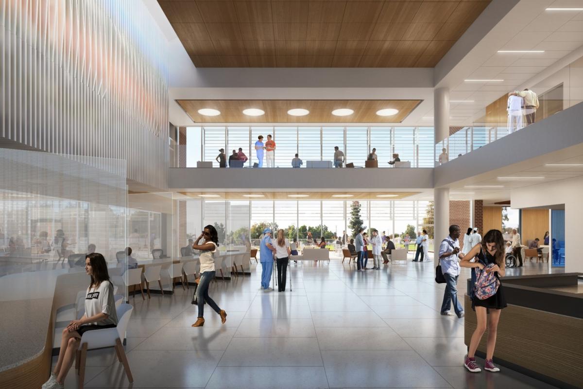 A rendering of the Ivy Mountain facility's lobby.
