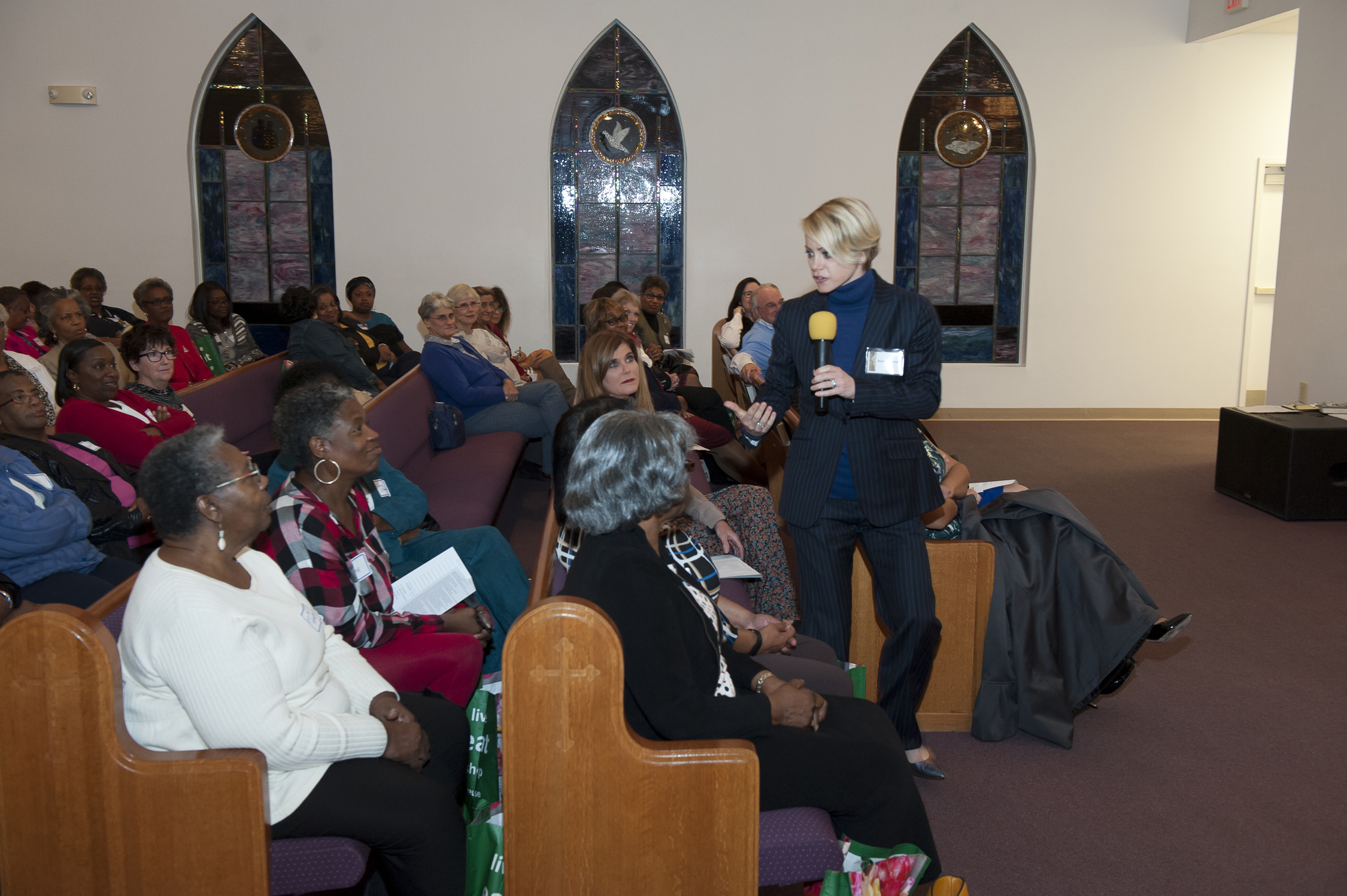 Dr. Brandy Patterson  addresses fall symposium attendees at Mt. Zion First African Baptist Church.