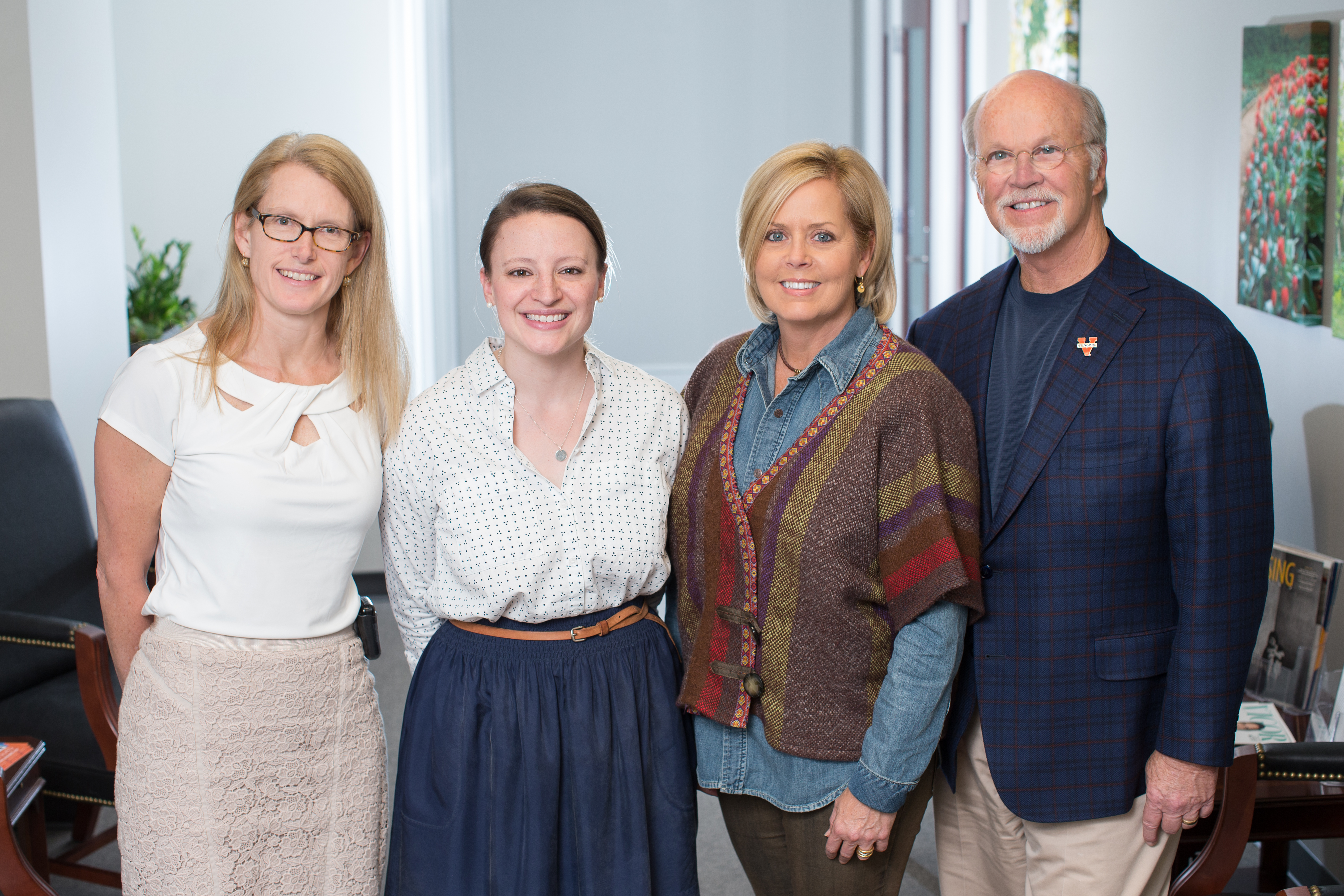 The Orrs family is pictured here with UVA Gynecologic Oncology Division Director Susan Modesitt (far left) and 2017 Orr Scholar Lisa Rauh.