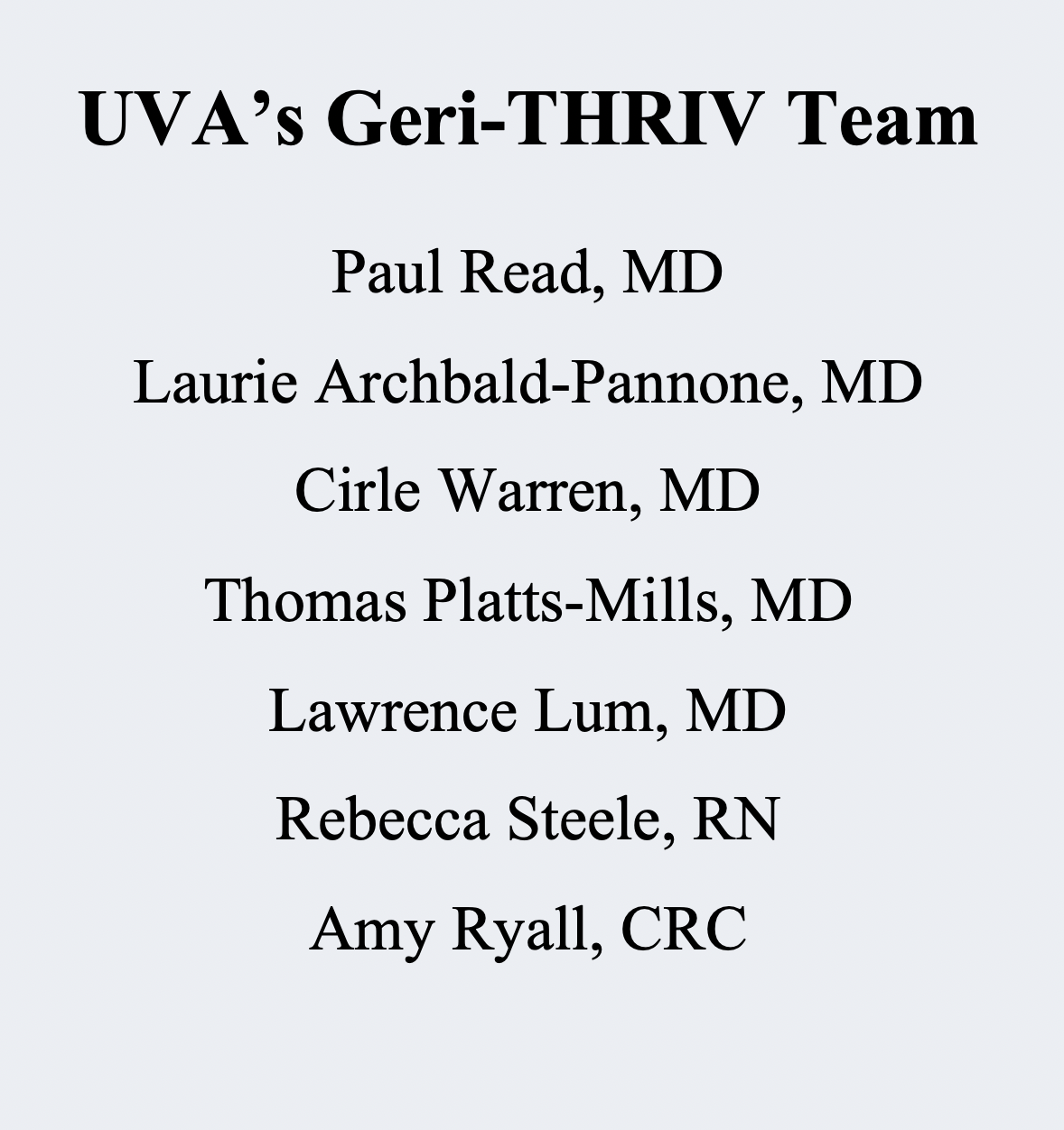 list of Geri-Thirv Team members