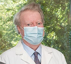 Dr. Loughran in a mask