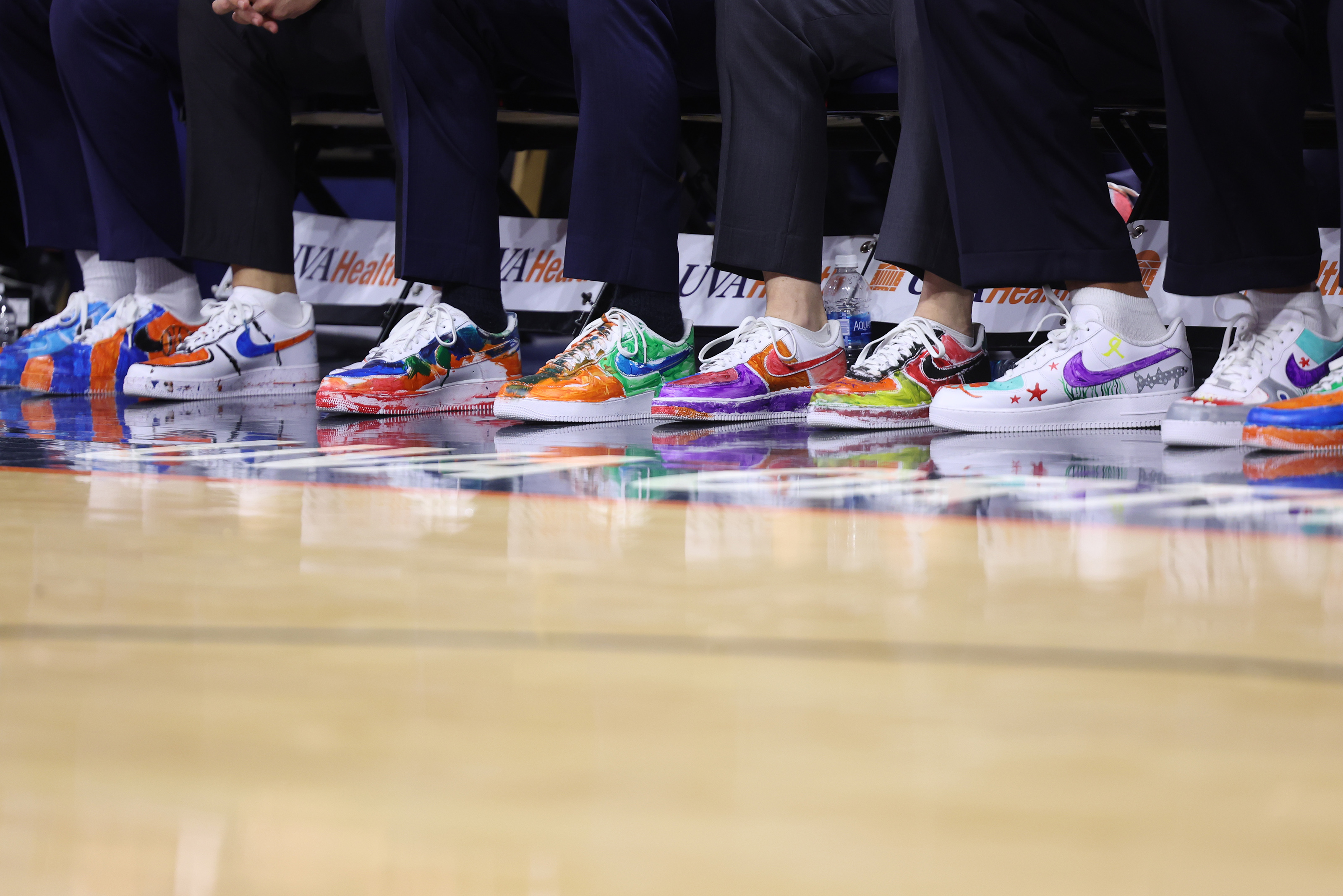 shot of shoes on the basketball court 