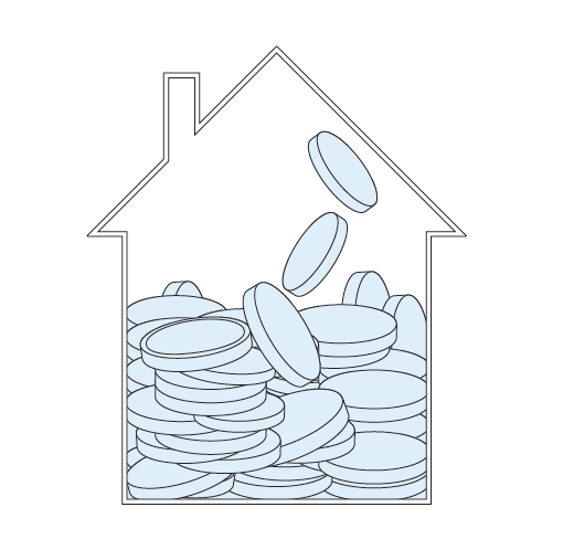 icon of a house with coins inside