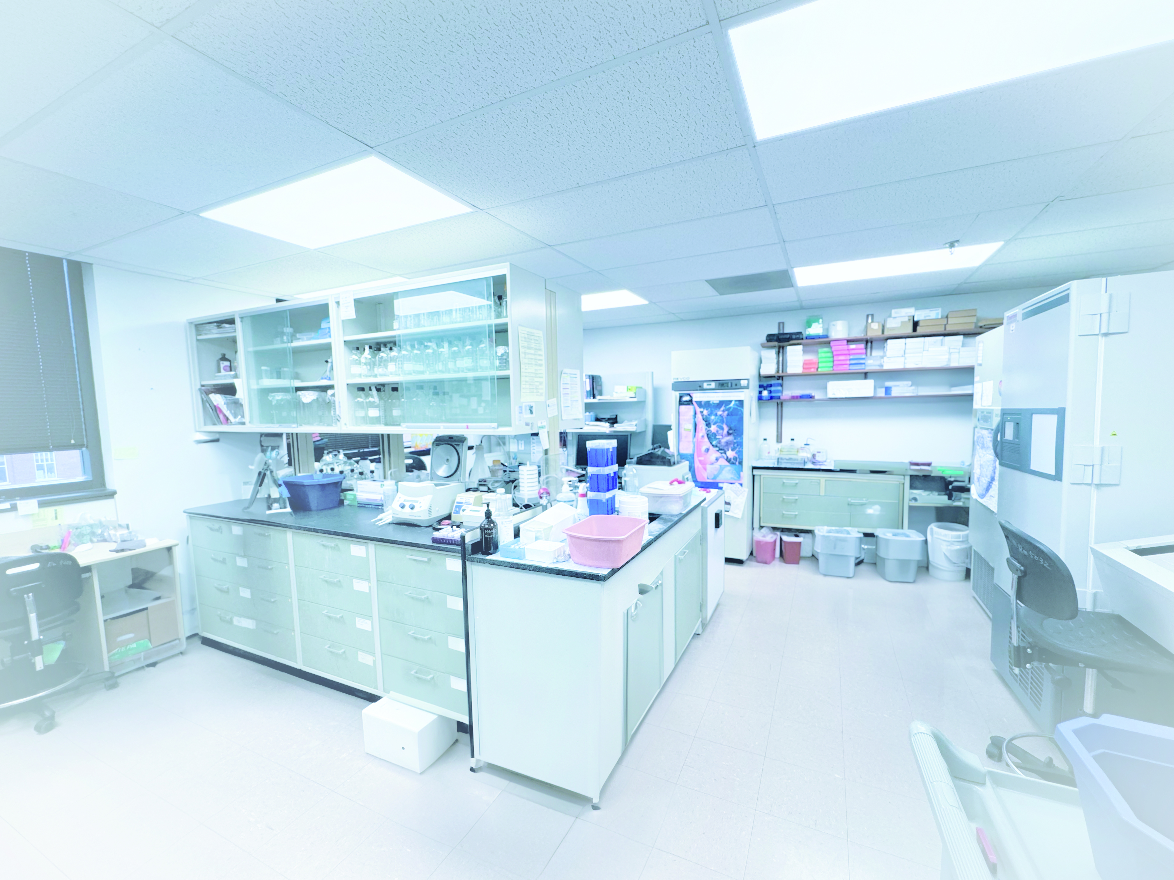 a photo of a research lab with equipment 