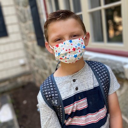 Connor on his first day of school
