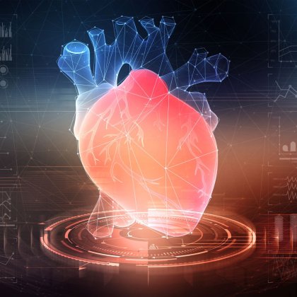 illustration of heart with charts behind it