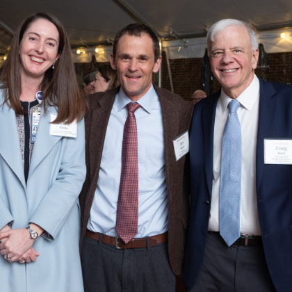 Dr. Kibbe, President Ryan, and Dr. Kent stand side by side