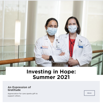 Screenshot of Investing in Hope summer '21 webpage
