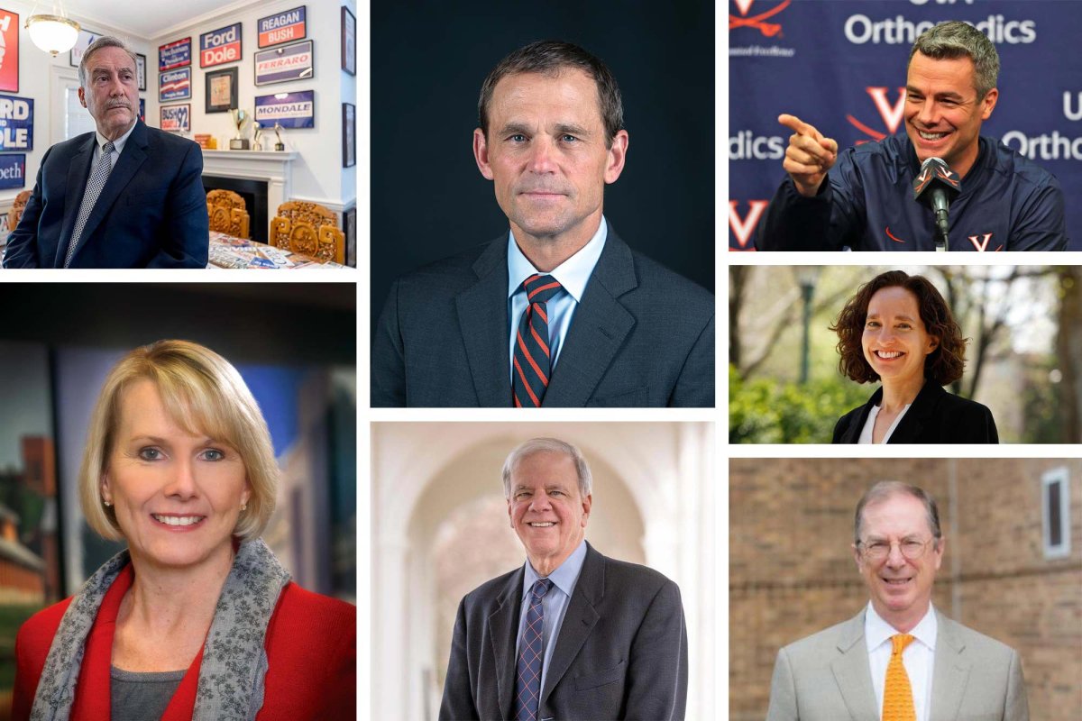 headshots of Several UVA leaders who were named to the Virginia Business magazine’s “Virginia 500: The 2022 Power List.”