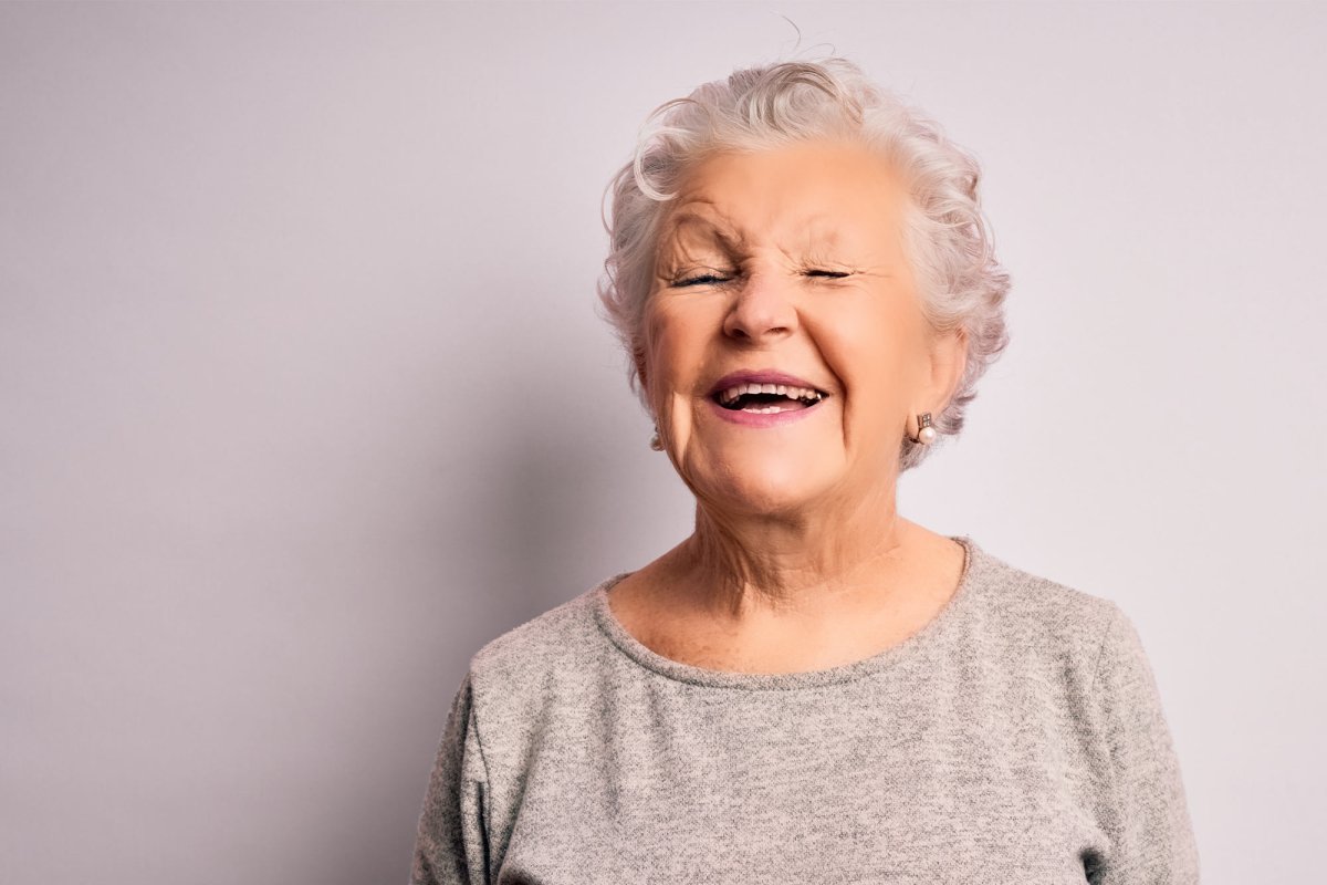 stock image of woman smiling