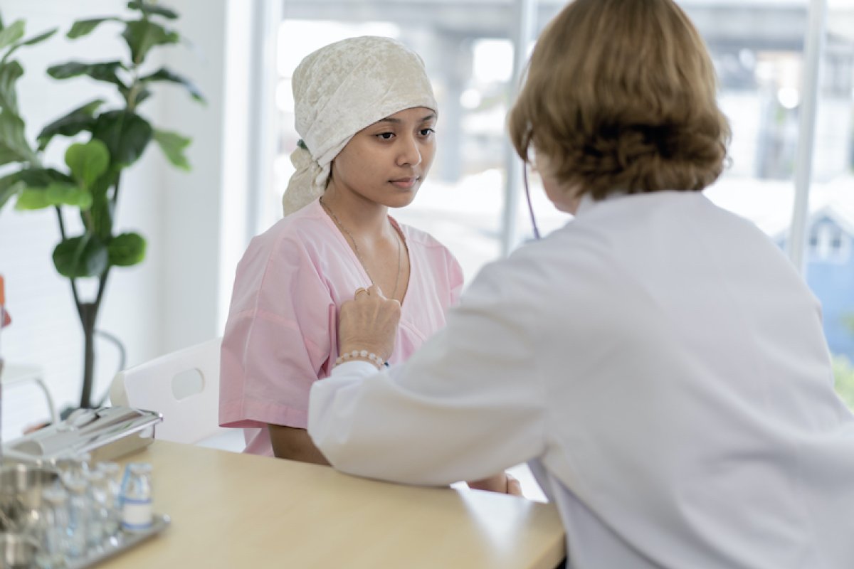 girl with healthcare provider