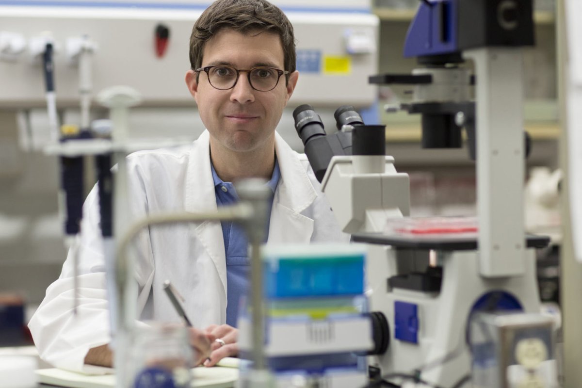 Lukens in his lab