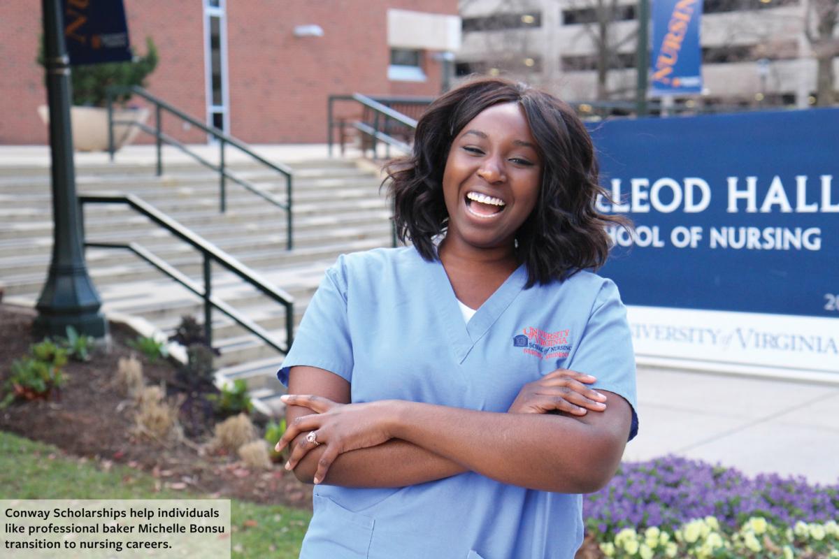 Photo of Michelle Bonsu, a professional baker transitioning to a nursing career. 