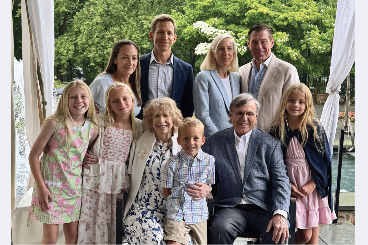 The Oshrine family in a portrait outside