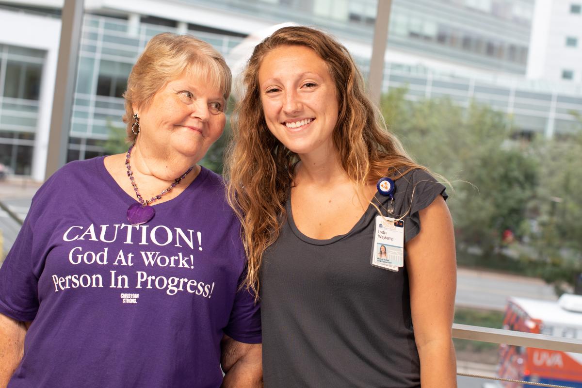 Susie Thacker, a UVA patient, and Lydia Weykamp, a UVA School of Medicine student, have a special bond.