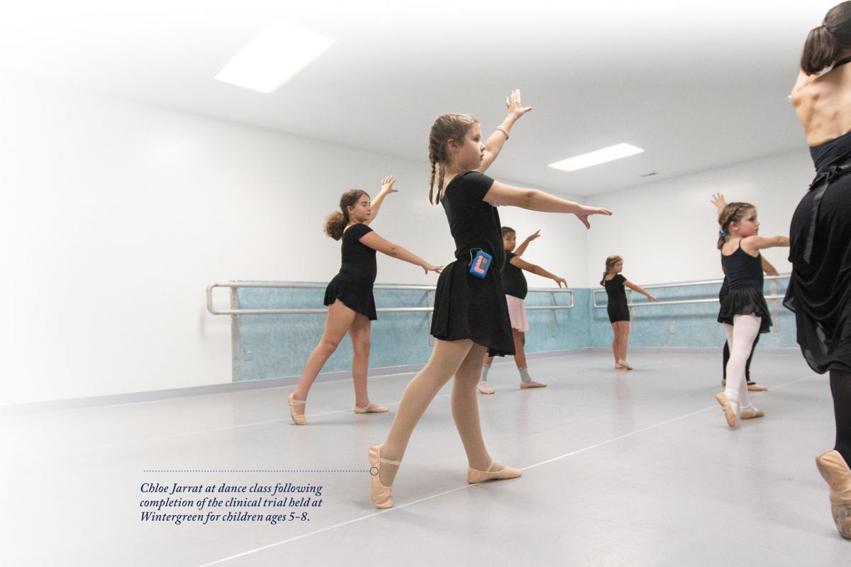 Chloe Jarrat participates in a dance class.