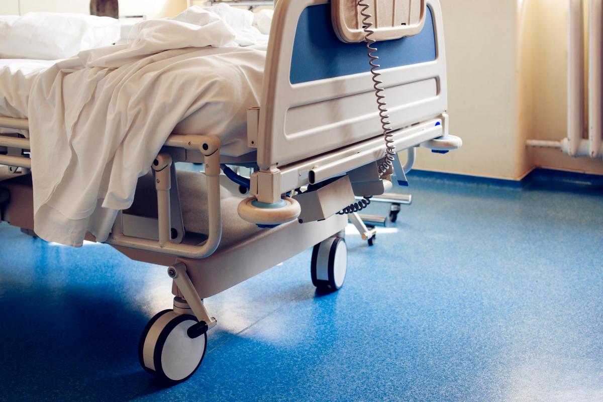 View of a hospital bed