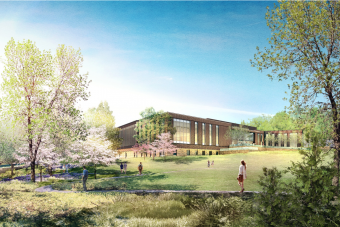 A rendering of the Ivy Mountain building in the spring.