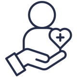 Hand holding patient icon